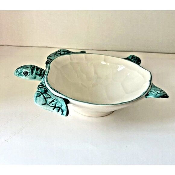 Made In Italy Melamine Turtle Serving Bowl Beachy Coastal Tropical Tiki Beach - Picture 4 of 6